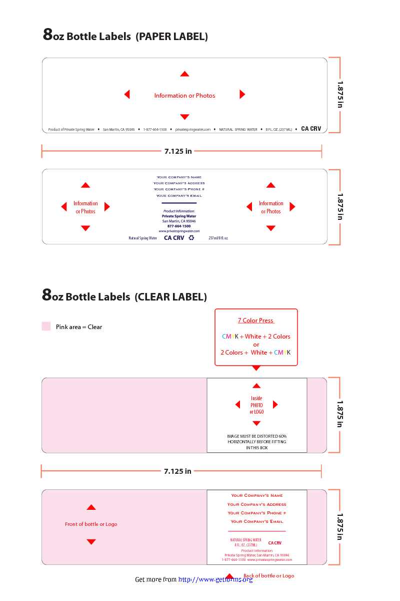 Water Bottle Label Template 1