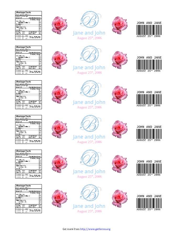 Water Bottle Label Template 3