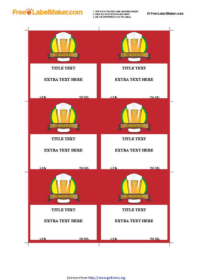 Beer Label Template 2