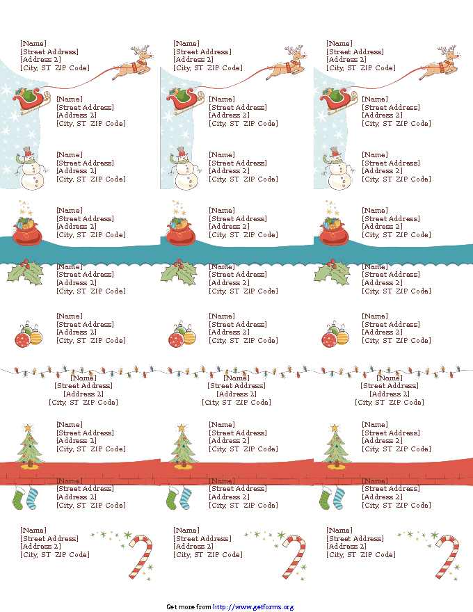 Christmas Address Label Template