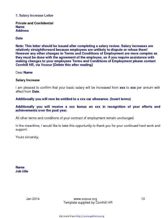 Salary Increment And Bonus Letter Download Employer Form For Free PDF 