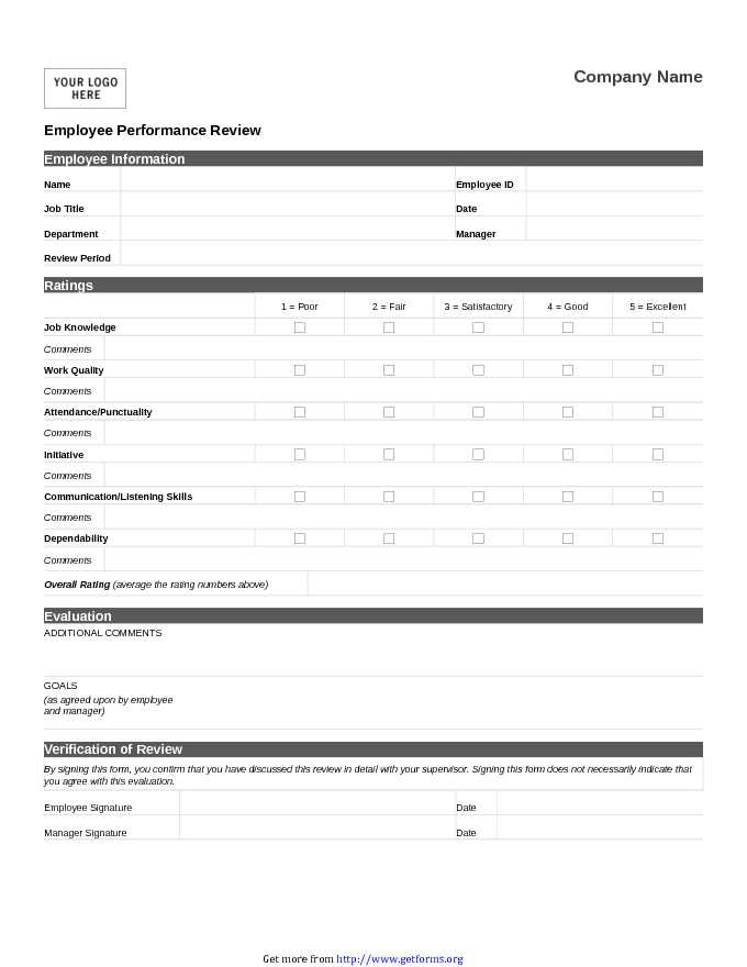 Employee Review Form 1