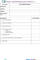 Staff Meeting Agenda & Minutes Template form