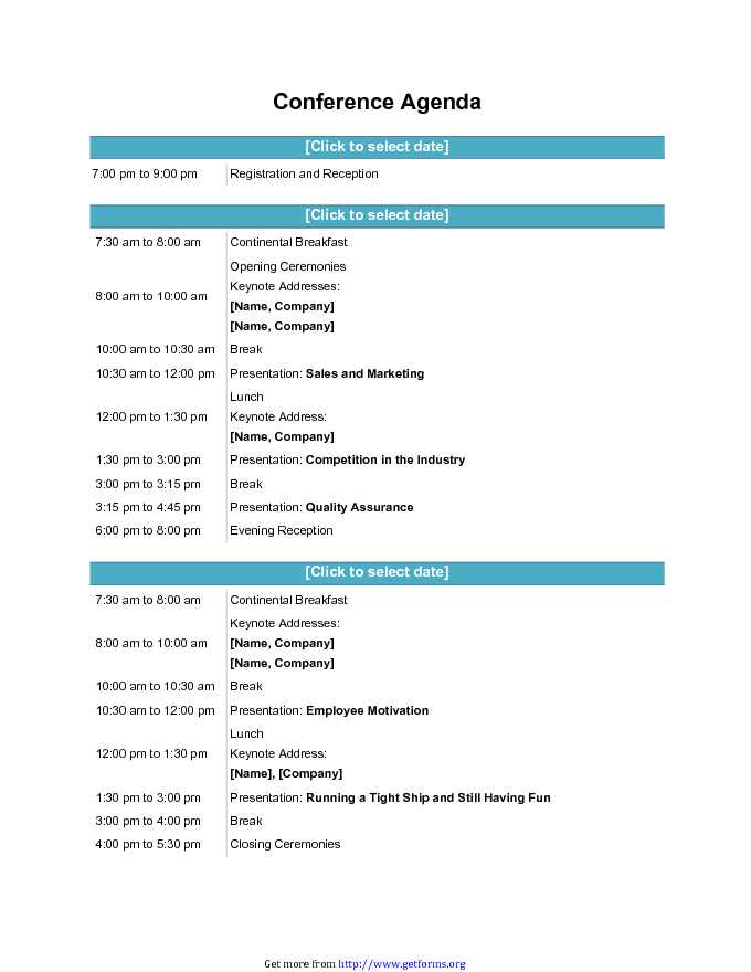 Conference Agenda