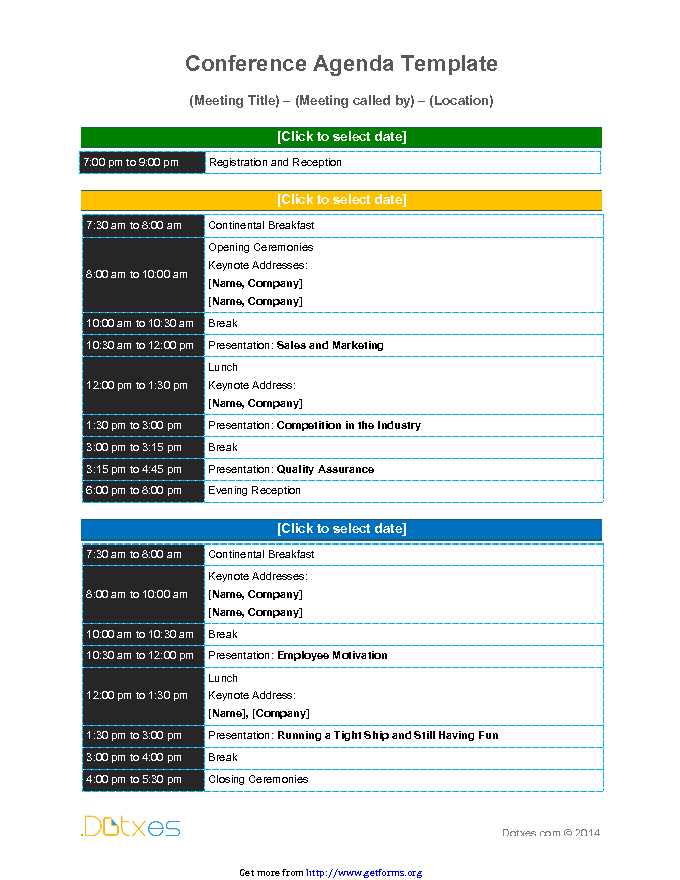 Conference Agenda Template