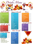 Drinks Bar Menu Template form