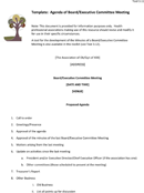 Executive Meeting Agenda Template form