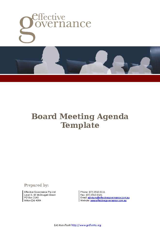 Board Meeting Agenda Template 2