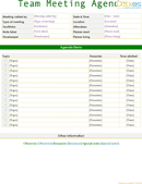 Team Meeting Agenda (Informal) 1 form