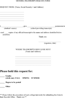 Generic Transcript Request Form form