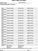 Drive Time log Sheet form