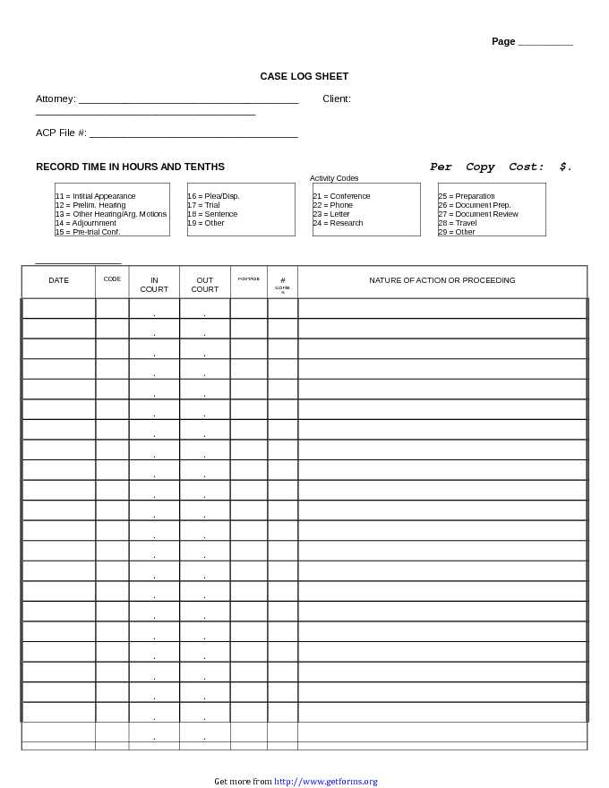 Log Sheet