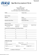 Gas Mileage Reimbursement Form form