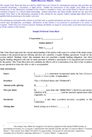 Sample Term Sheet Template form