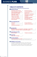 Blank Business Plan Template form