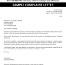 Complaint Letter Template form
