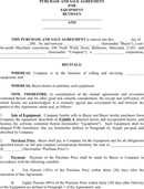 Purchase and Sale Agreement for Equipment form