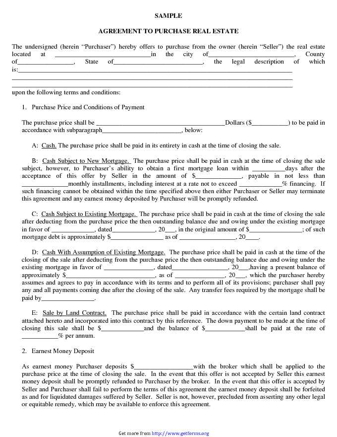 Purchase Agreement Template