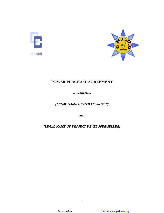 Power Purchase Agreement Template