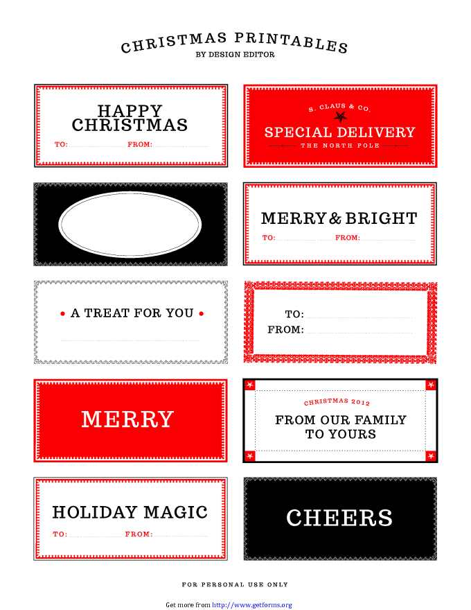 Gift Tag Template 2