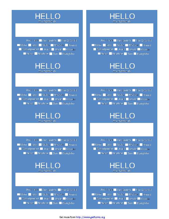 Name Tag Template 2