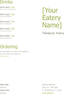 Takeout Menu Template 2 form