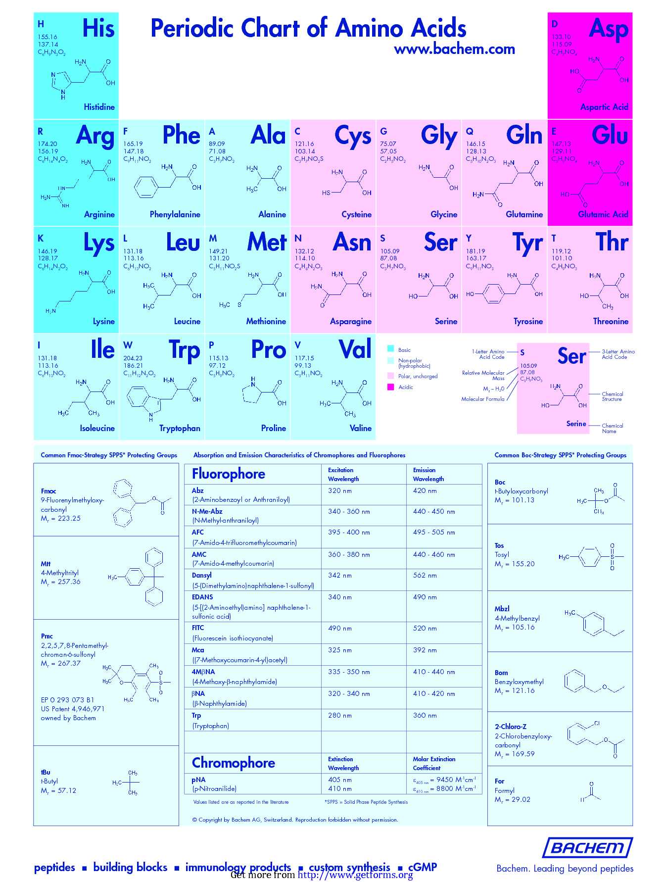 Periodic Chart of Amino Acids