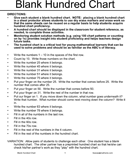 Blank Hundred Chart form