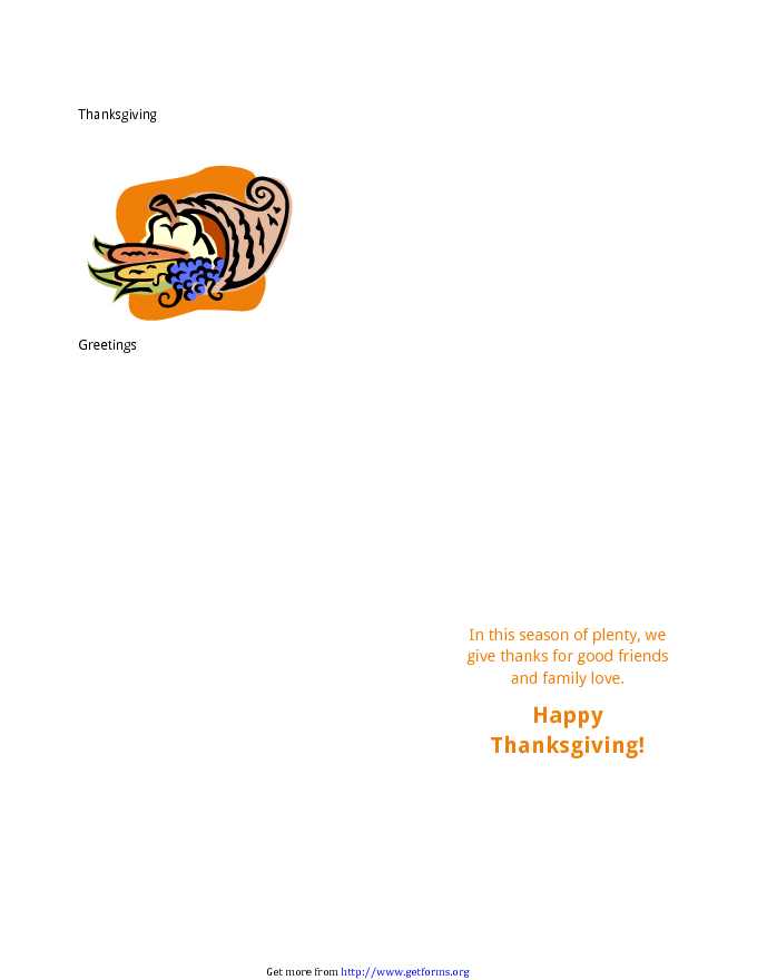 Thanksgiving Menu template 3