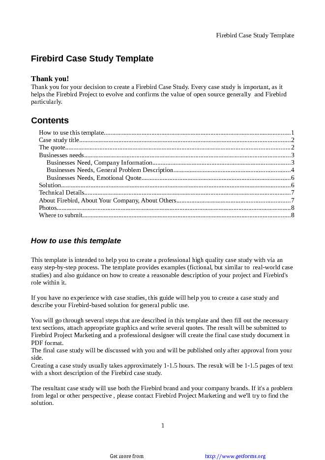 Firebird Case Study Template