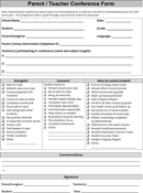 Parent Teacher Conference Form 1 form