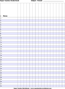 Teacher Gradebook Template form