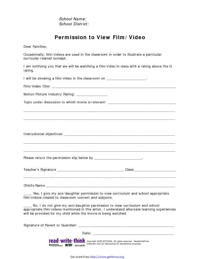 Permission To View Film/Video
