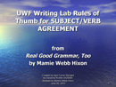 Subject Verb Agreement Powerpoint 4 form