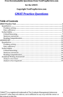 GMAT Sample Questions Template 1 form