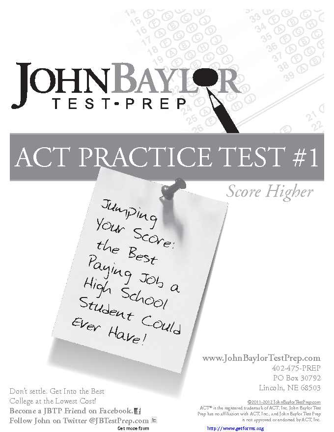 ACT Sample Test Template 2