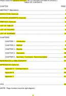 Table of Contents Template 2 form