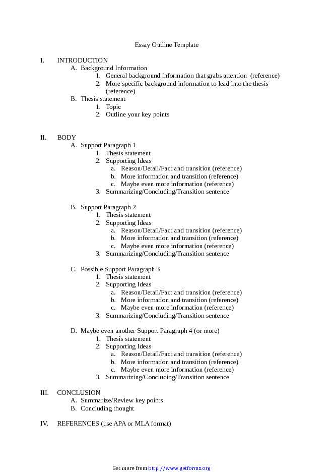 Essay Outline Template