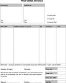 Sample Proforma Invoice form
