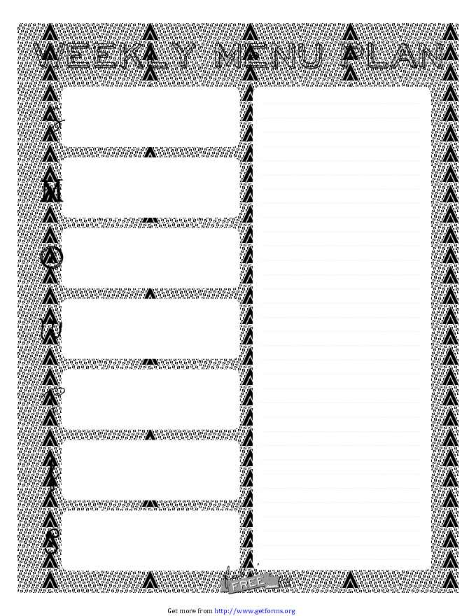 Weekly Menu Plan 3