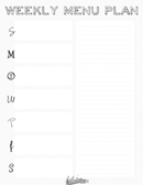 Weekly Menu Plan 3 form