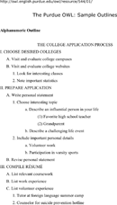 The Purdue Owl: Sample Outlines form