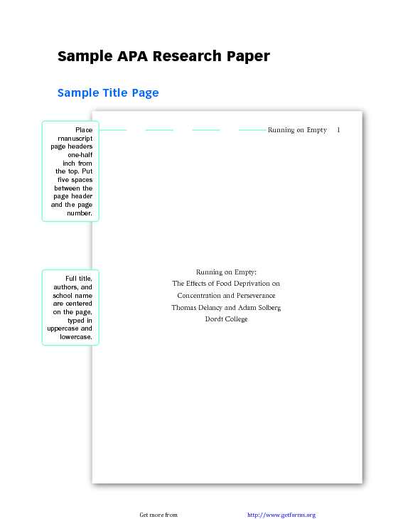 Sample APA Research Paper