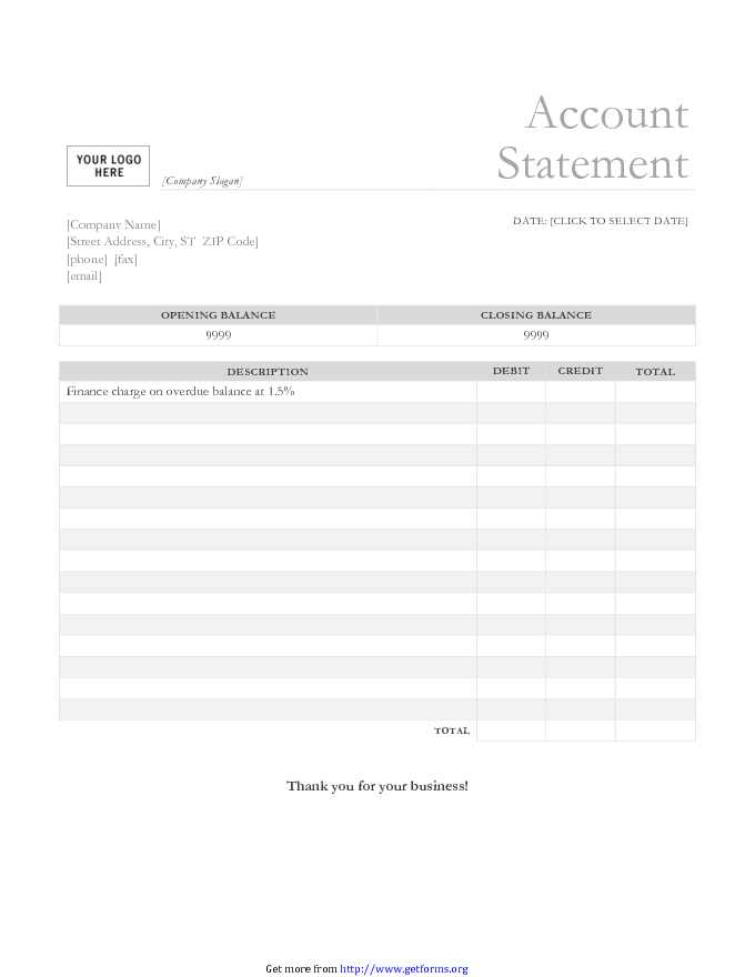 Bank Statement Template