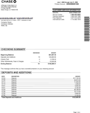 Sample Bank Statement form