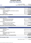 Statement of Cash Flows Excel form