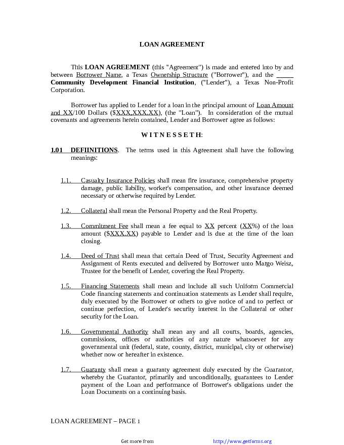 Loan Agreement Template 3