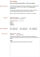 Blank CV Template Example 1 form