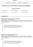 Blank CV Template Example 2 form
