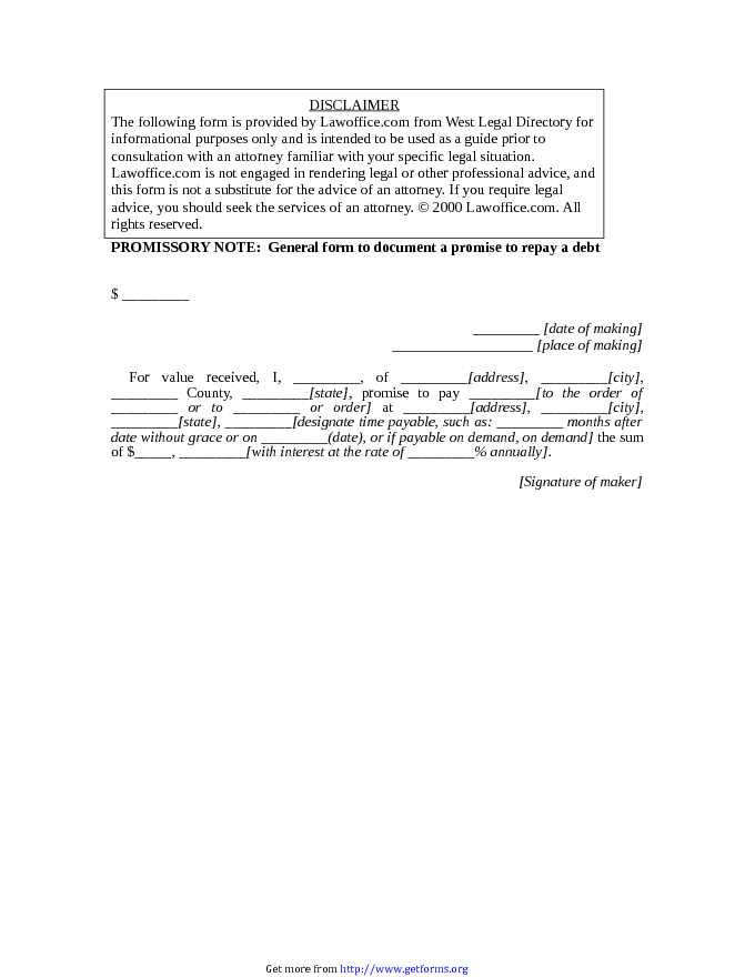 Promissory Note Templates